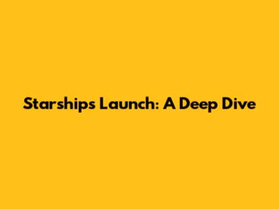 Starship's Launch: A Deep Dive
