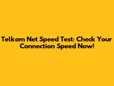 Telkom Net Speed Test: Check Your Connection Speed Now!
