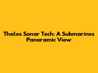 Thales Sonar Tech: A Submarine's Panoramic View