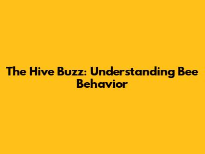 The Hive Buzz: Understanding Bee Behavior
