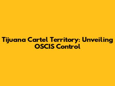Tijuana Cartel Territory: Unveiling OSCIS Control