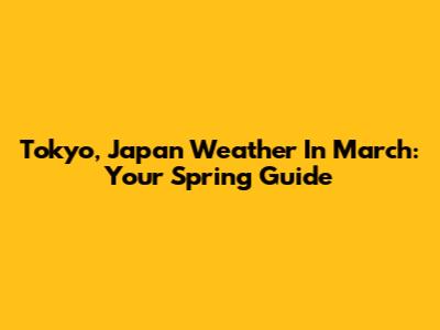 Tokyo, Japan Weather In March: Your Spring Guide