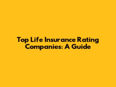 Top Life Insurance Rating Companies: A Guide
