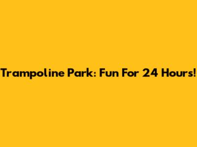 Trampoline Park: Fun For 24 Hours!