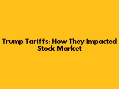Trump Tariffs: How They Impacted Stock Market