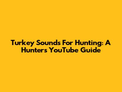 Turkey Sounds For Hunting: A Hunter's YouTube Guide