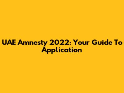 UAE Amnesty 2022: Your Guide To Application