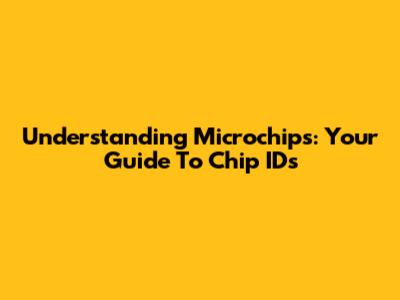 Understanding Microchips: Your Guide To Chip IDs