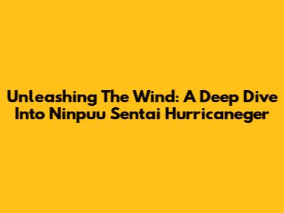 Unleashing The Wind: A Deep Dive Into Ninpuu Sentai Hurricaneger