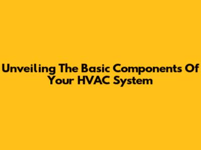 Unveiling The Basic Components Of Your HVAC System
