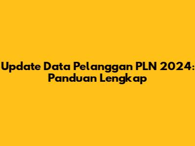 Update Data Pelanggan PLN 2024: Panduan Lengkap