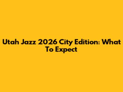 Utah Jazz 2026 City Edition: What To Expect
