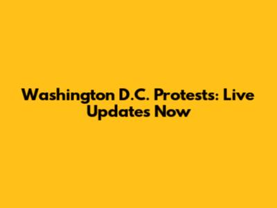 Washington D.C. Protests: Live Updates Now