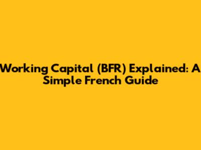Working Capital (BFR) Explained: A Simple French Guide