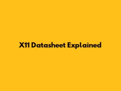 X11 Datasheet Explained
