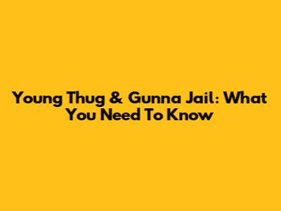 Young Thug & Gunna Jail: What You Need To Know