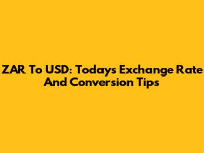 ZAR To USD: Today's Exchange Rate And Conversion Tips