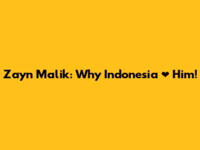 Zayn Malik: Why Indonesia ❤️ Him!